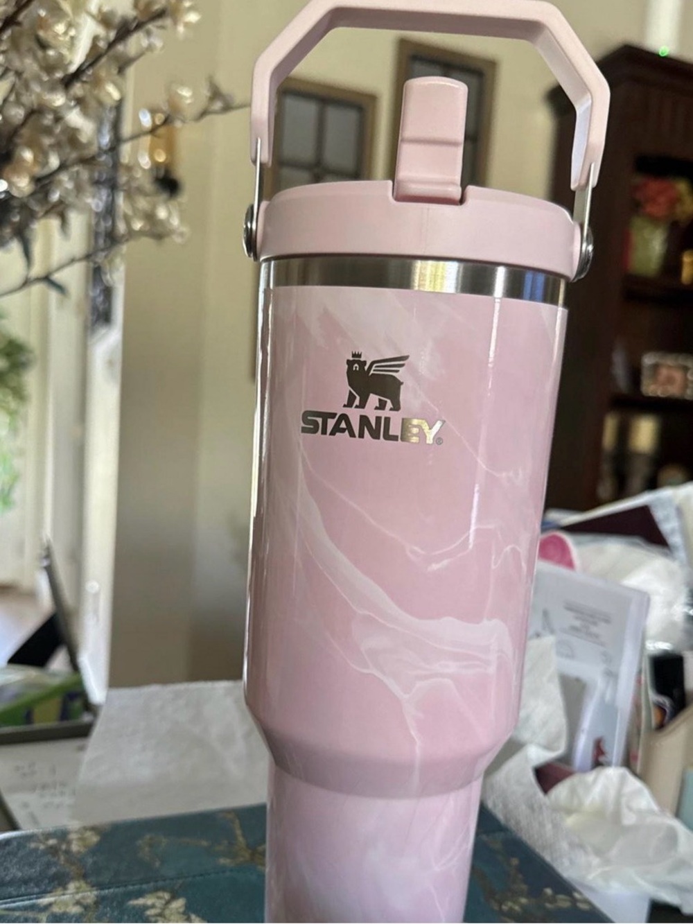 Stanley Pink Marble 40oz Ice Flow Pink Amethyst Calacatta